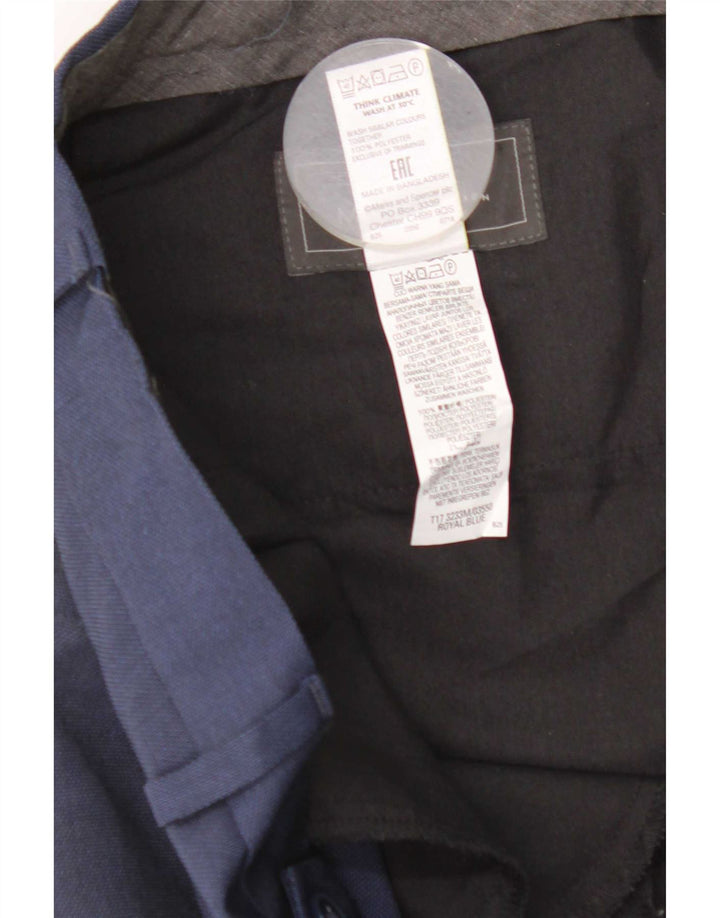 Calça masculina de ajuste regular Marks & Spencer W40 L29 poliéster azul marinho