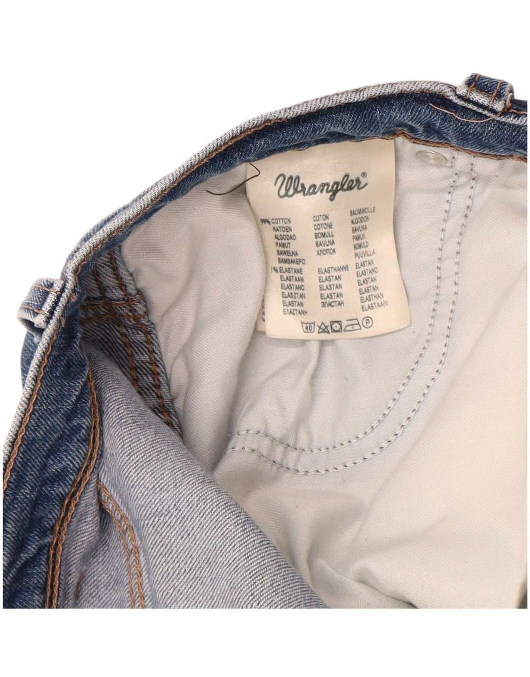 Calça jeans reta masculina WRANGLER regular fit W34 L30 algodão azul