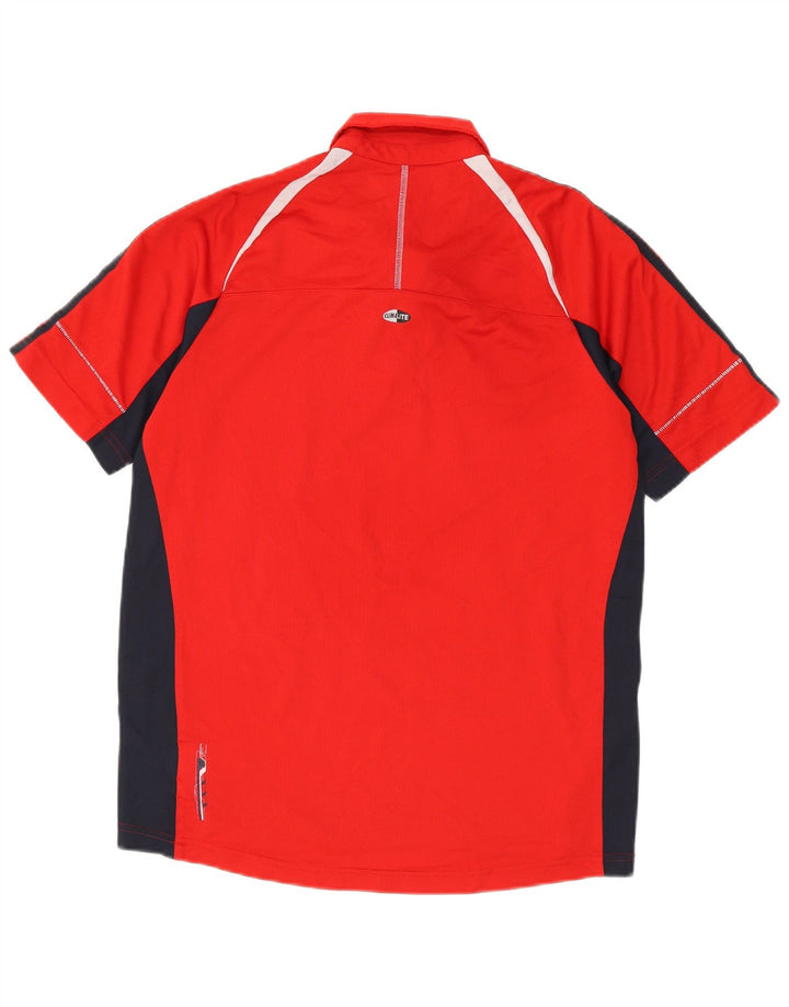 Adidas Mens Clima 365 Polo Shirt Medium Red Colourblock Poliéster