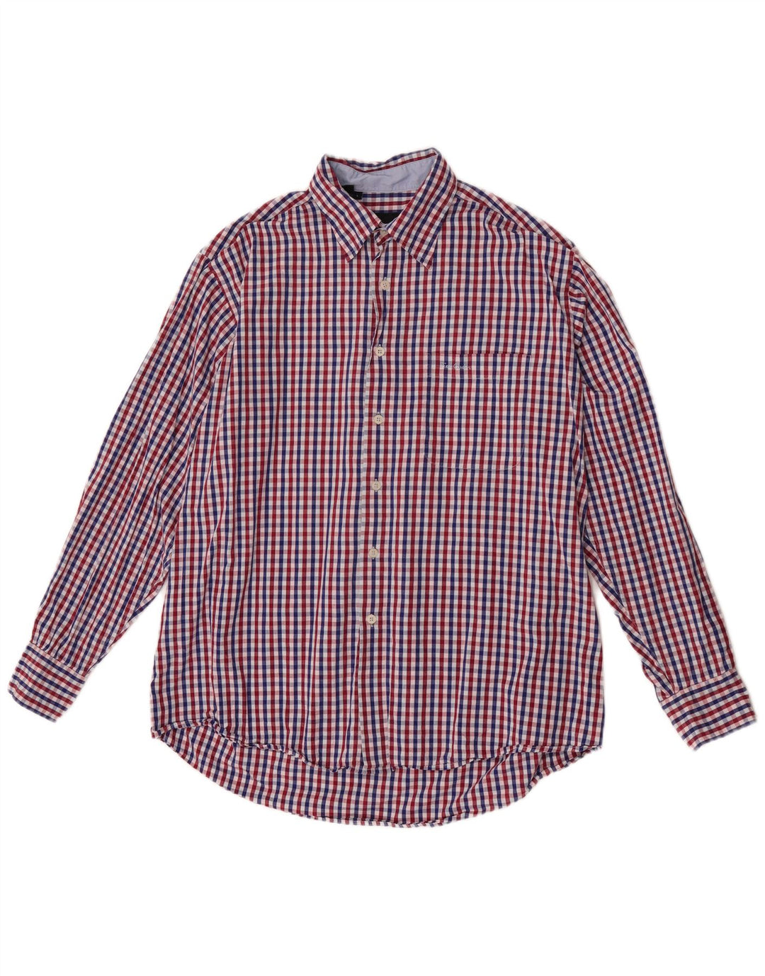 Camisa masculina Pierre Cardin grande algodão guingão vermelho