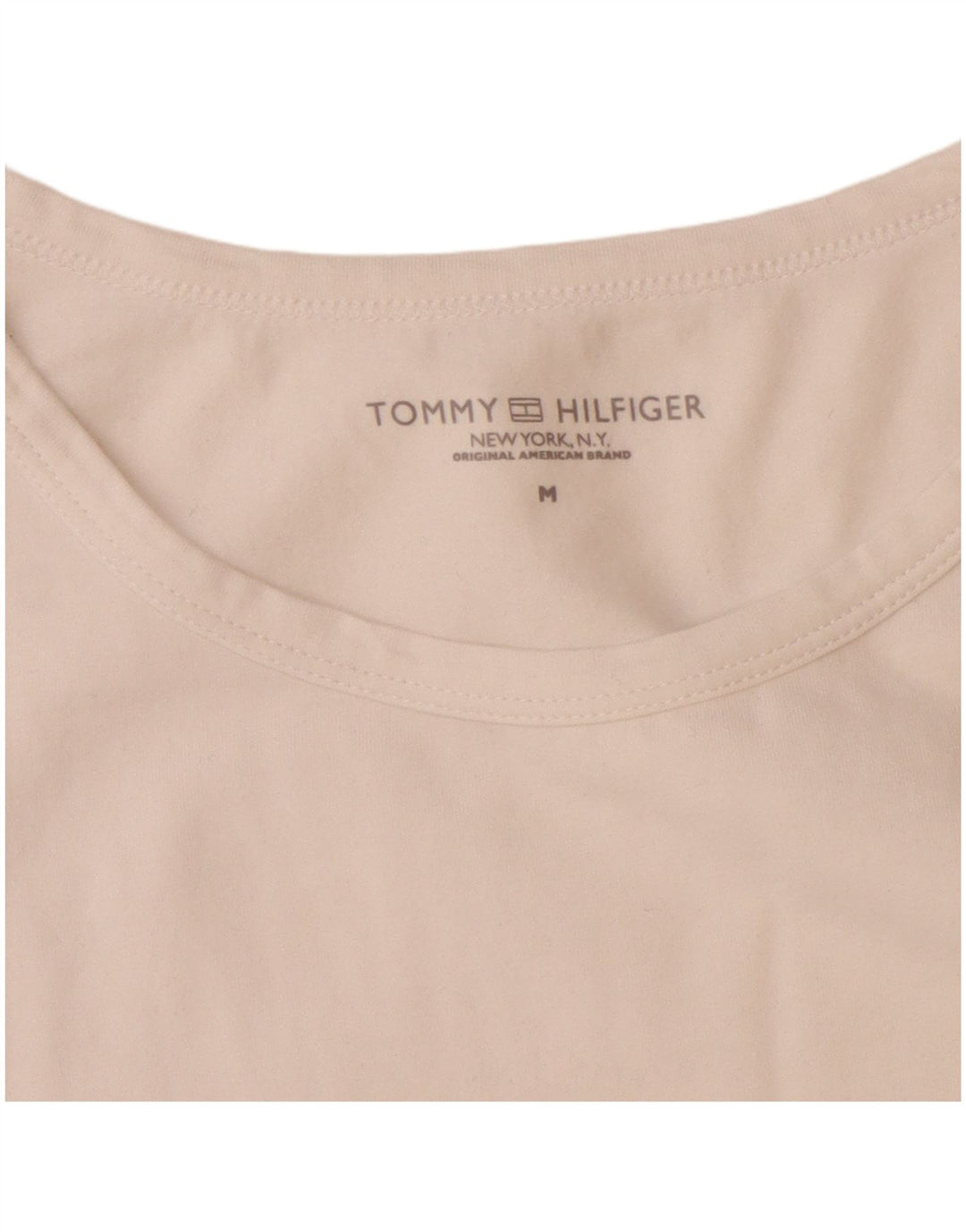 Camiseta masculina TOMMY HILFIGER de algodão branco médio
