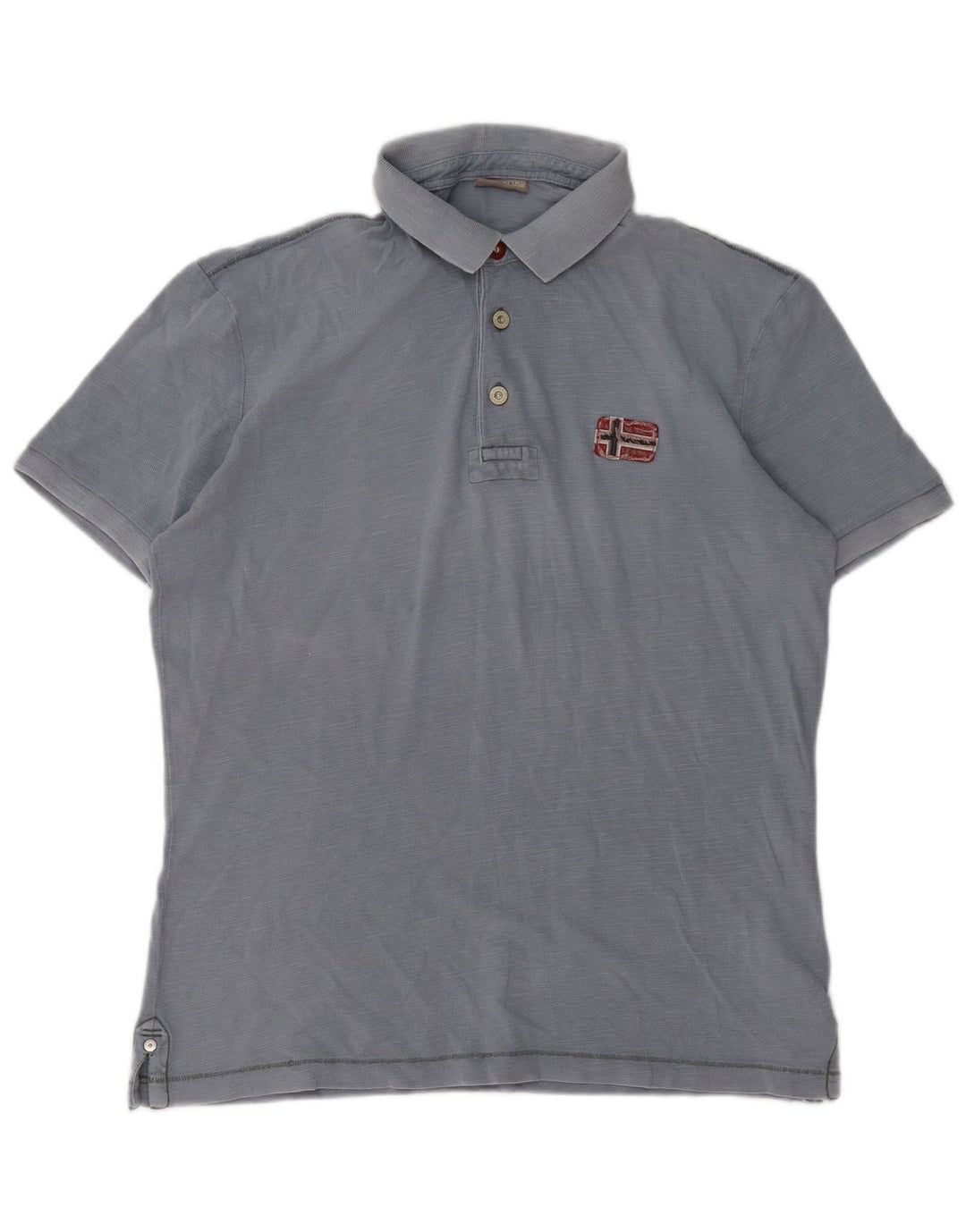 Camisa polo masculina Napapijri algodão azul médio