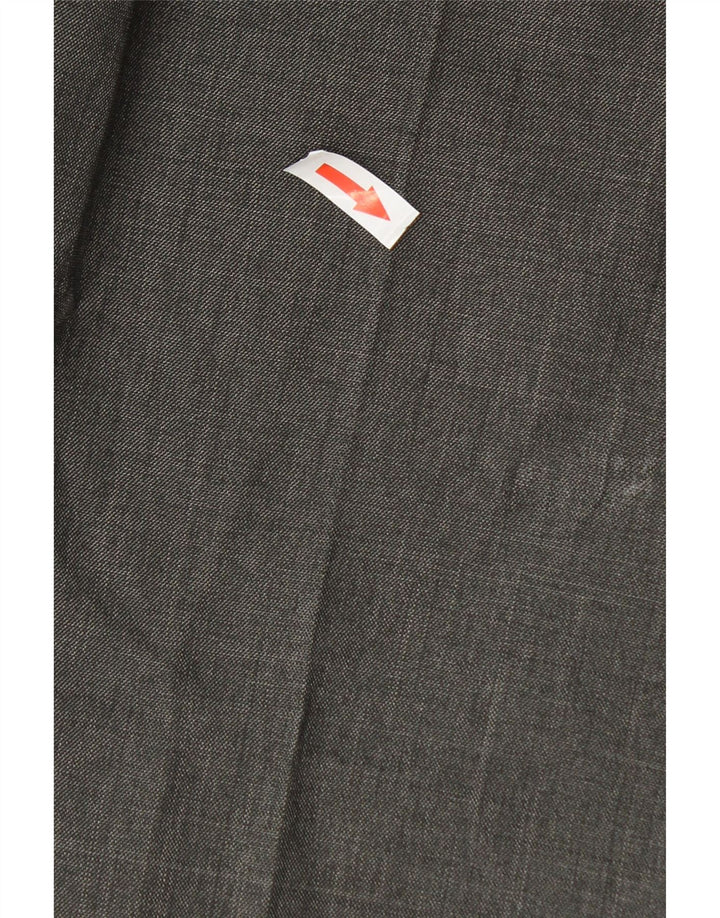 Calça masculina de ajuste regular Marks & Spencer W38 L29 poliéster cinza