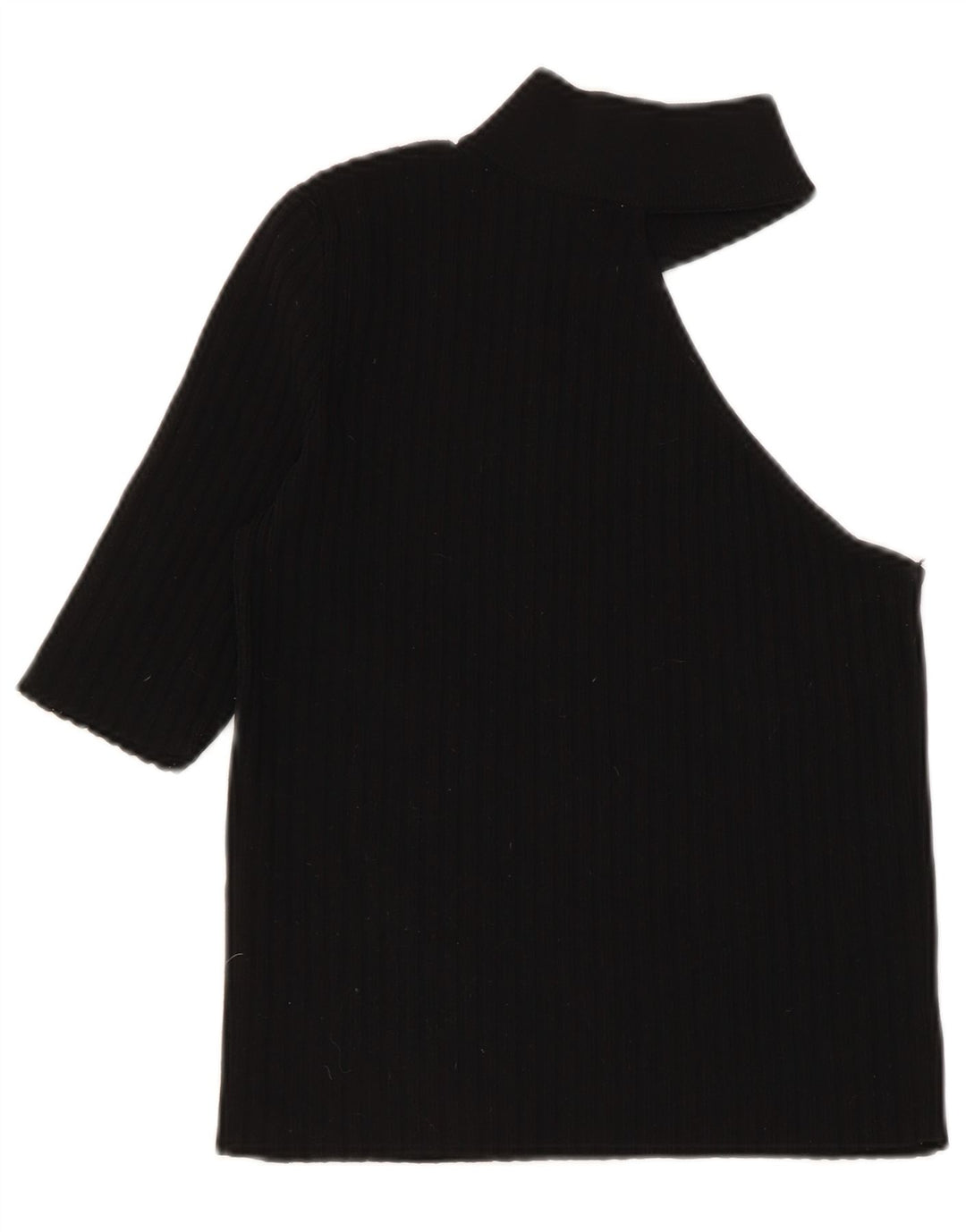 Zara Womens Crop One Ombro Top Reino Unido 8 Pequeno Preto Nylon