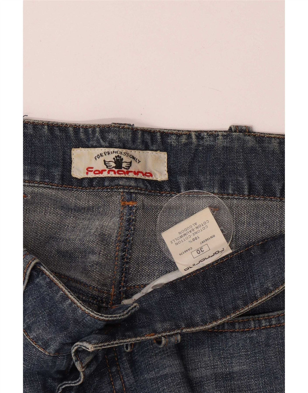 Shorts jeans feminino Fornarina W30 algodão azul médio
