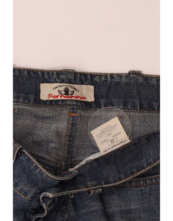 Shorts jeans feminino Fornarina W30 algodão azul médio