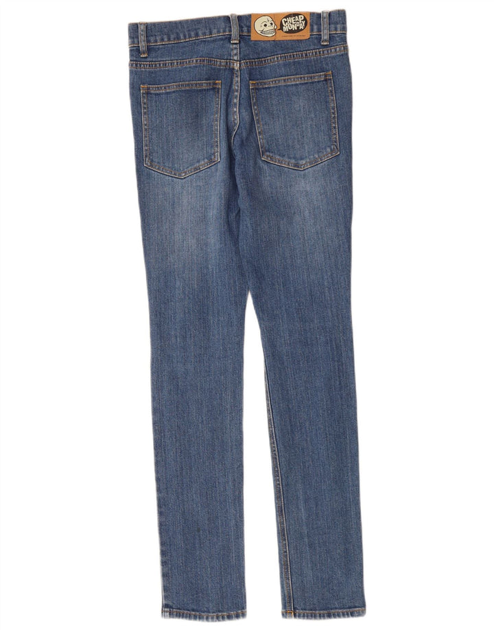 CHEAP MONDAY Jeans skinny feminino W27 L32 algodão azul