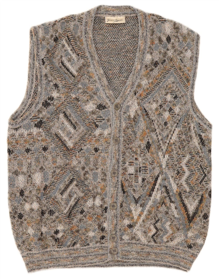 Suéter cardigã masculino Gianni Sgarbi IT 48 médio multicolorido geométrico