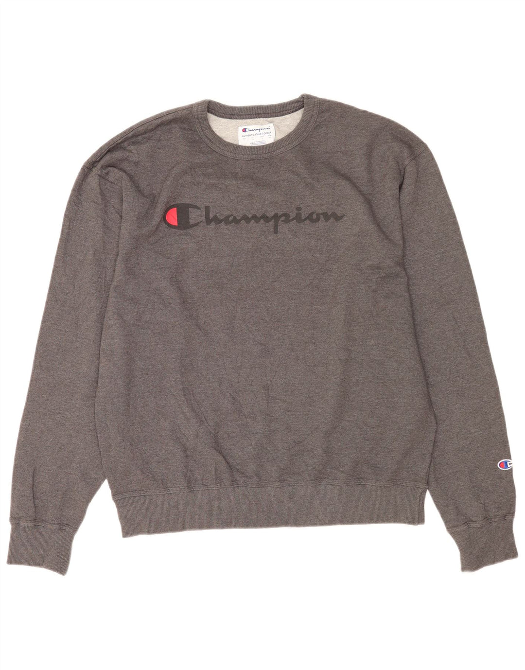 Champion moletom gráfico masculino jumper grande algodão cinza