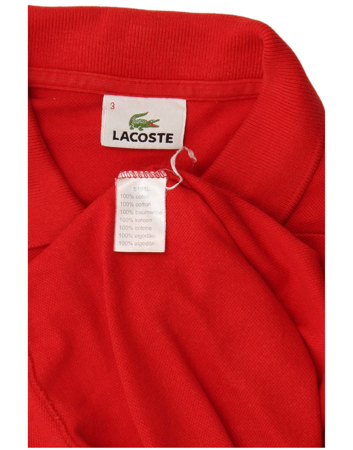 Camisa polo masculina LACOSTE tamanho 3 pequeno algodão vermelho
