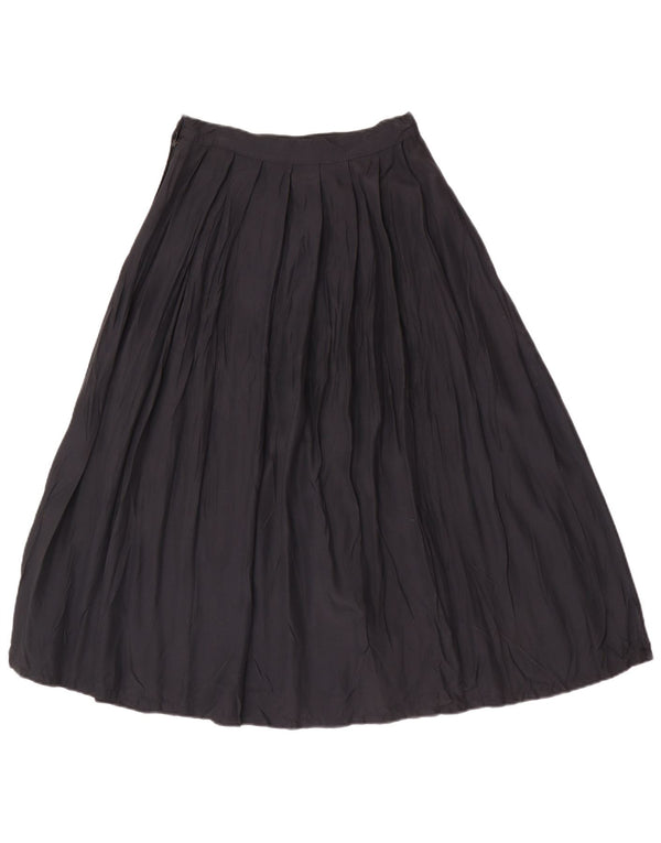 Saia feminina plissada de cintura alta Stefanel IT 42 médio W26 viscose preta