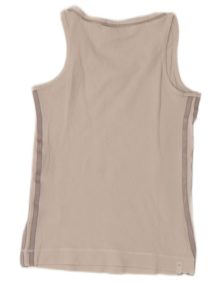 Adidas Womens Vest Top UK 8 Pequeno Algodão Branco
