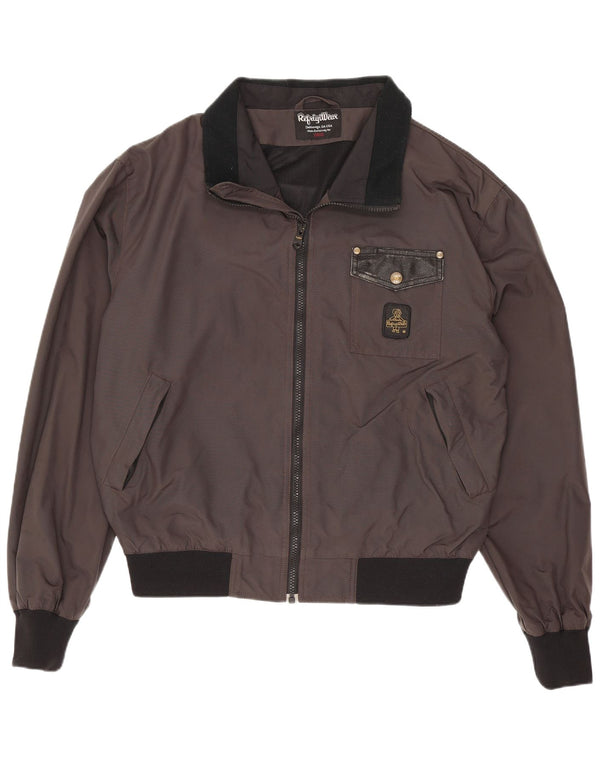Jaqueta bomber masculina Refrigiwear UK 40 grande cinza colorblock poliamida