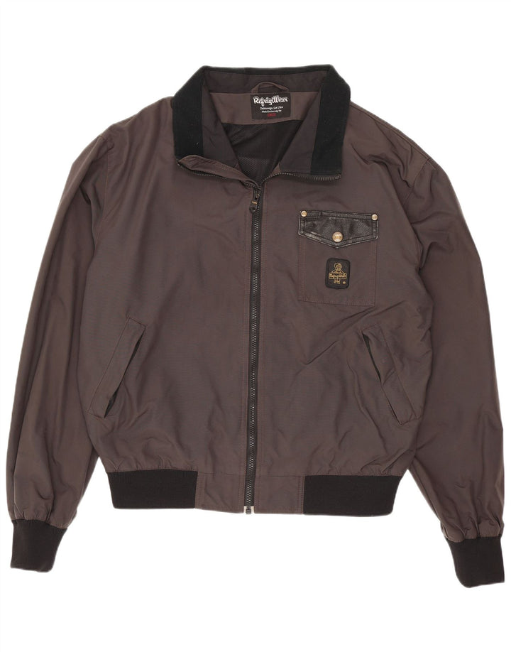 Jaqueta bomber masculina Refrigiwear UK 40 grande cinza colorblock poliamida
