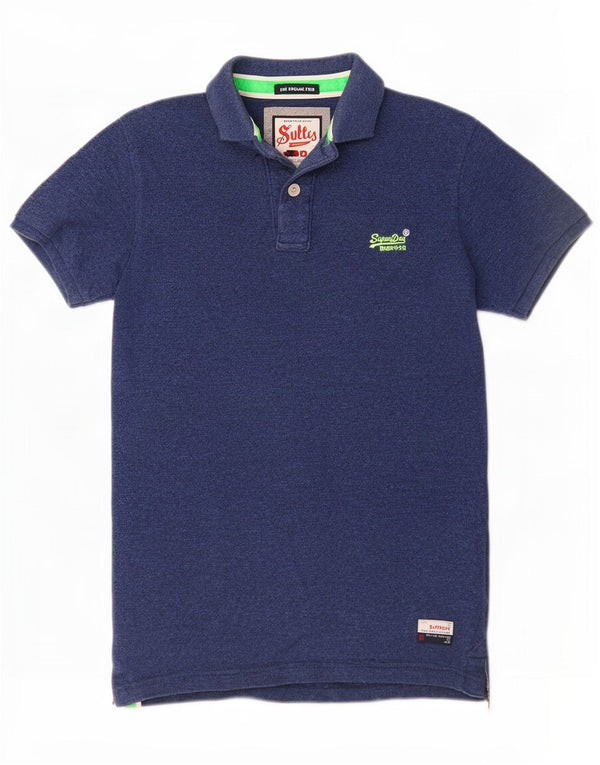 Camisa polo masculina Superdry The Classic média azul marinho algodão