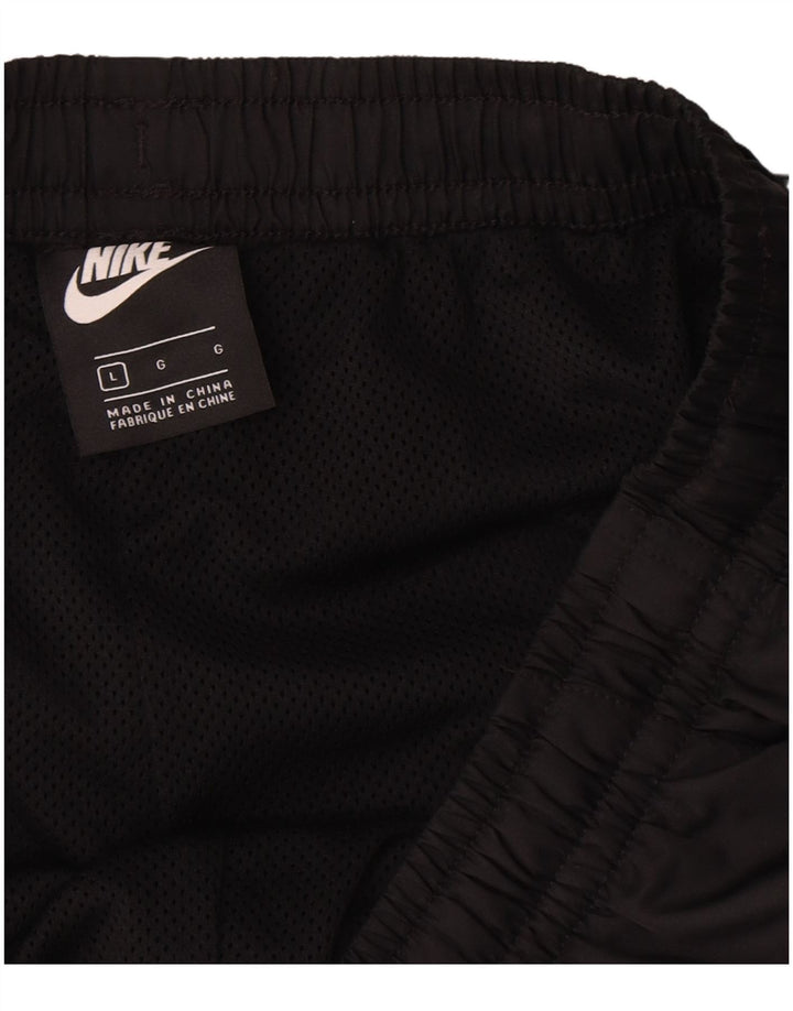 Shorts esportivos Nike masculinos gráficos regulares grandes de poliéster preto