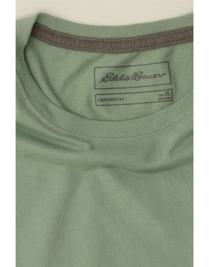 EDDIE BAUER Mens T-Shirt Top XL Green Cotton Vintage Eddie Bauer and Second-Hand Eddie Bauer from Messina Hembry 