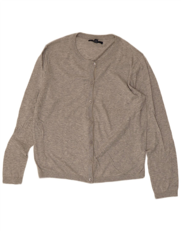 Suéter cardigã feminino GANT UK 20 2XL algodão cinza