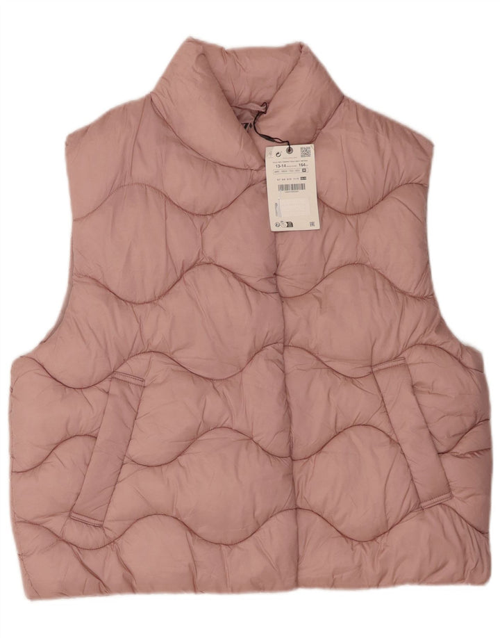 Zara Colete acolchoado para meninas 13-14 anos rosa poliamida