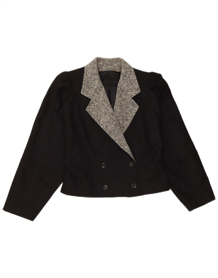 Jaqueta blazer feminina vintage IT 44 bloco colorido preto médio
