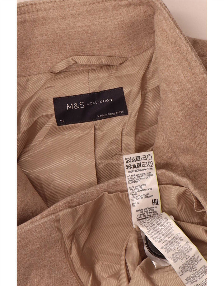 Sobretudo feminino Marks & Spencer UK 10 pequeno poliéster bege