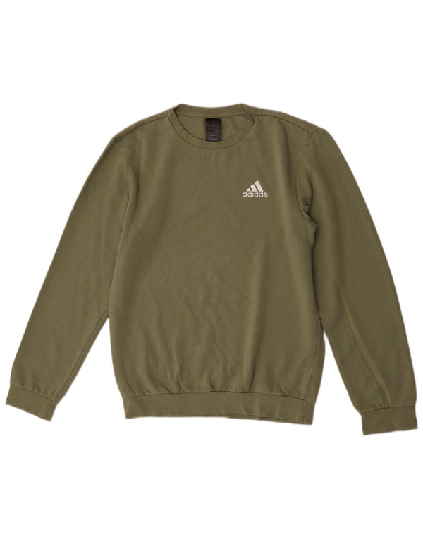 Adidas Mens Moletom Jumper Pequeno Algodão Verde