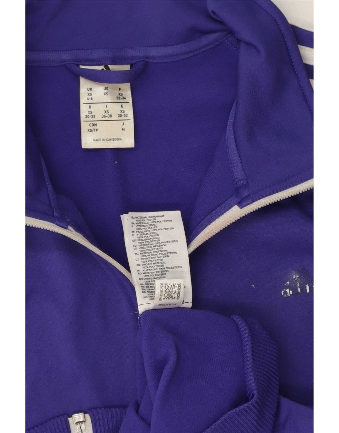 Adidas Womens Tracksuit Top Jacket UK 4/6 XS Roxo Poliéster