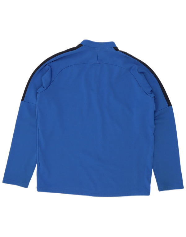 Nike Meninos Zip Neck Pullover Treino Top 13-14 Anos XL Azul Colourblock