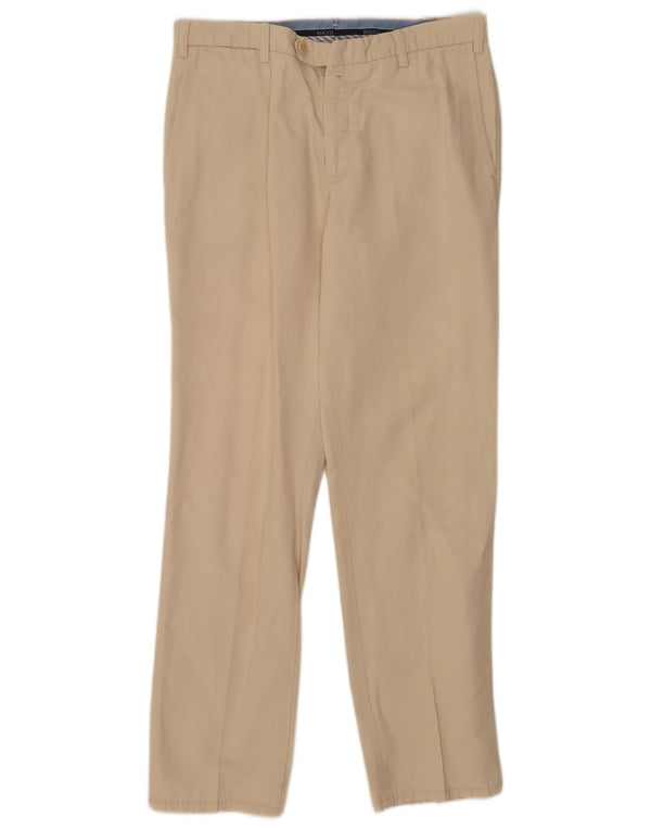 Boggi Mens Milano Slim Chino Calças IT 50 Grande W32 L32 Algodão Bege