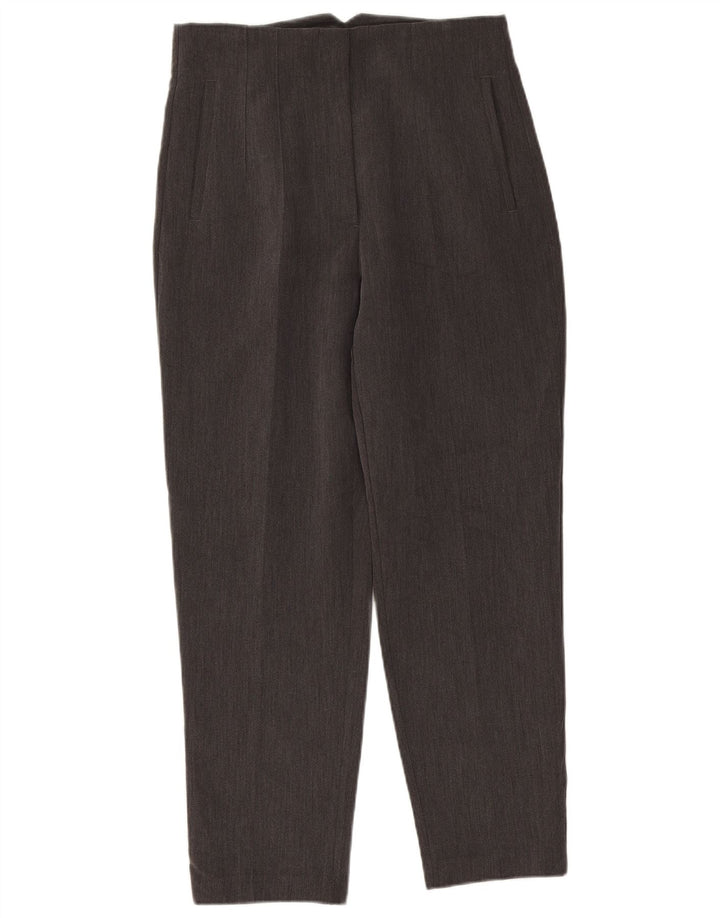 Zara Calça feminina cintura alta grande W30 L26 poliéster cinza