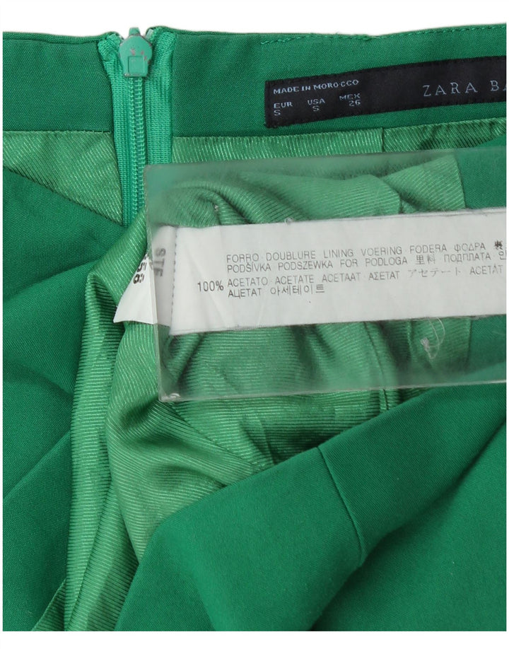 Mini saia feminina Zara pequena W26 acetato verde