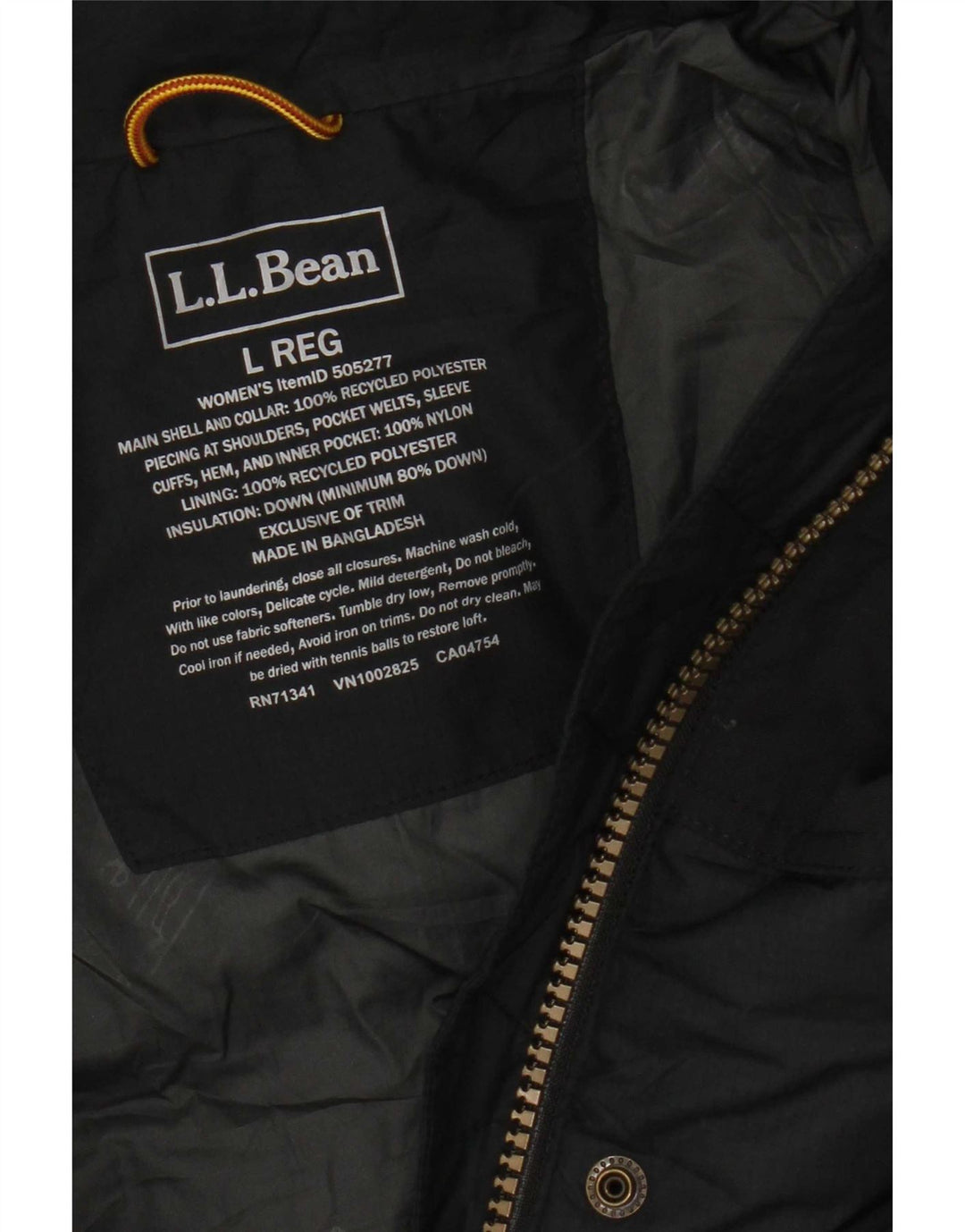 Jaqueta feminina acolchoada com capuz L.L.Bean UK 16 poliéster cinza grande