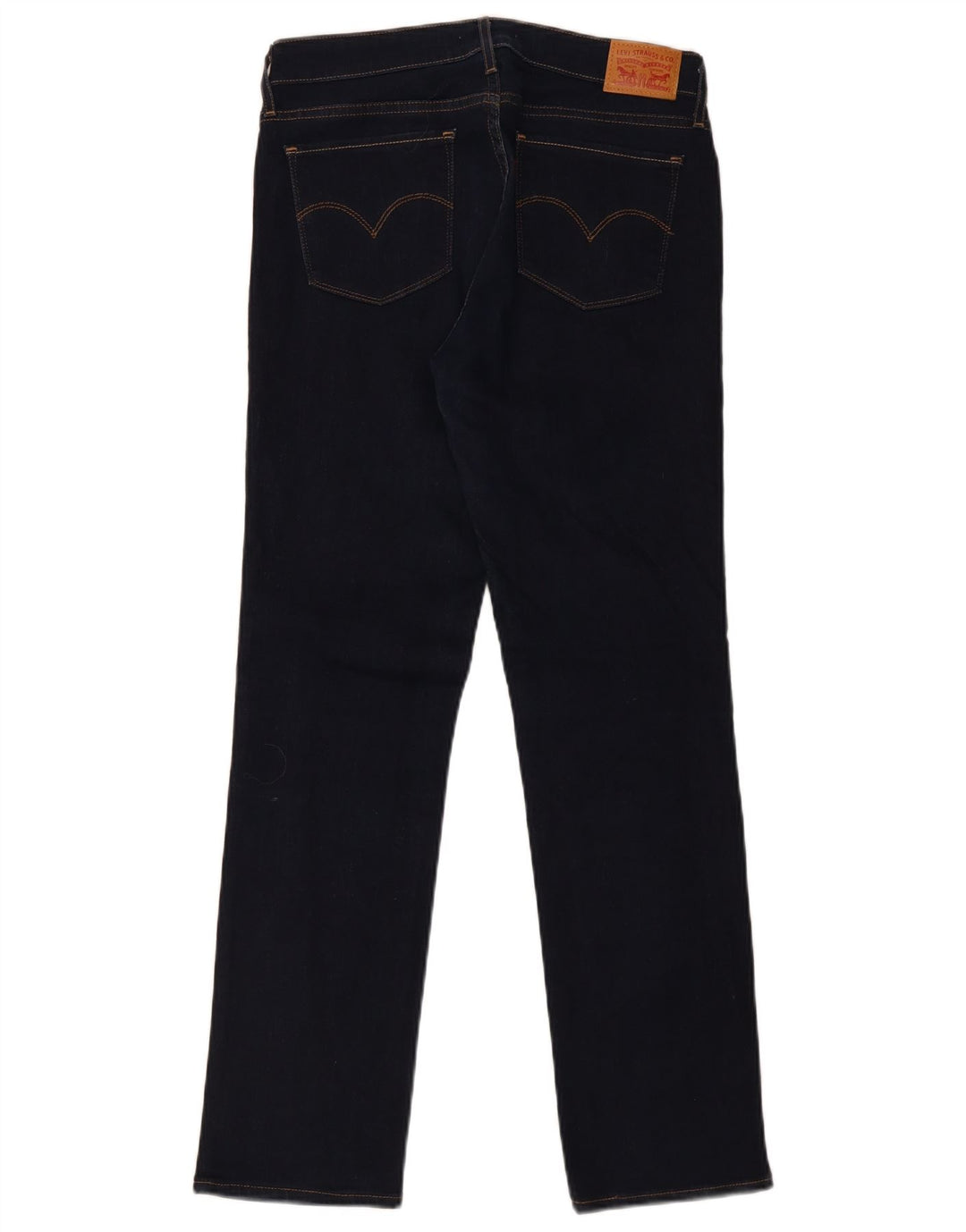 Calça jeans feminina Levi's 714 Straight W29 L31 azul marinho algodão
