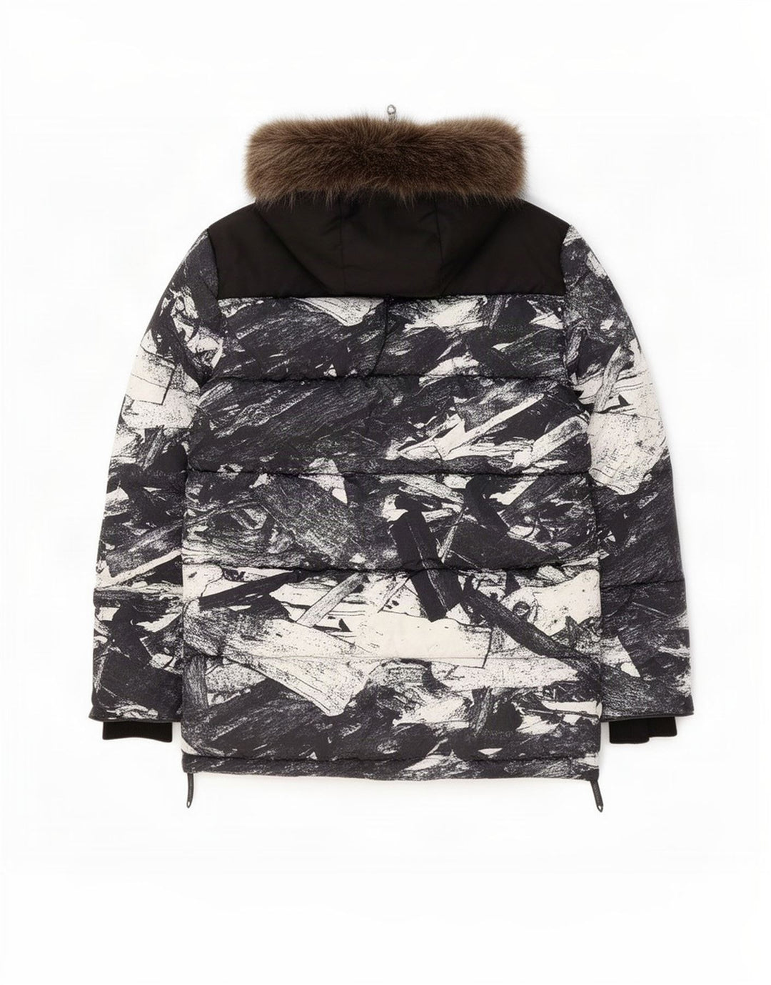 Jaqueta de esqui com capuz masculina Superdry UK 42 XL poliéster geométrico preto