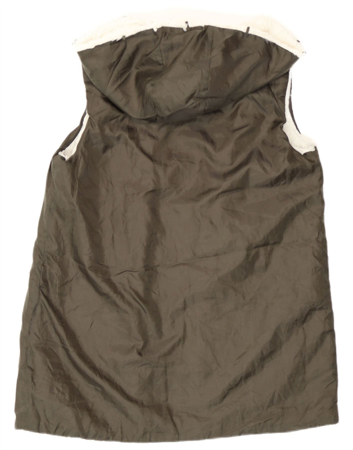Colete feminino Oasis Longline com capuz e forro UK 14 poliamida verde médio