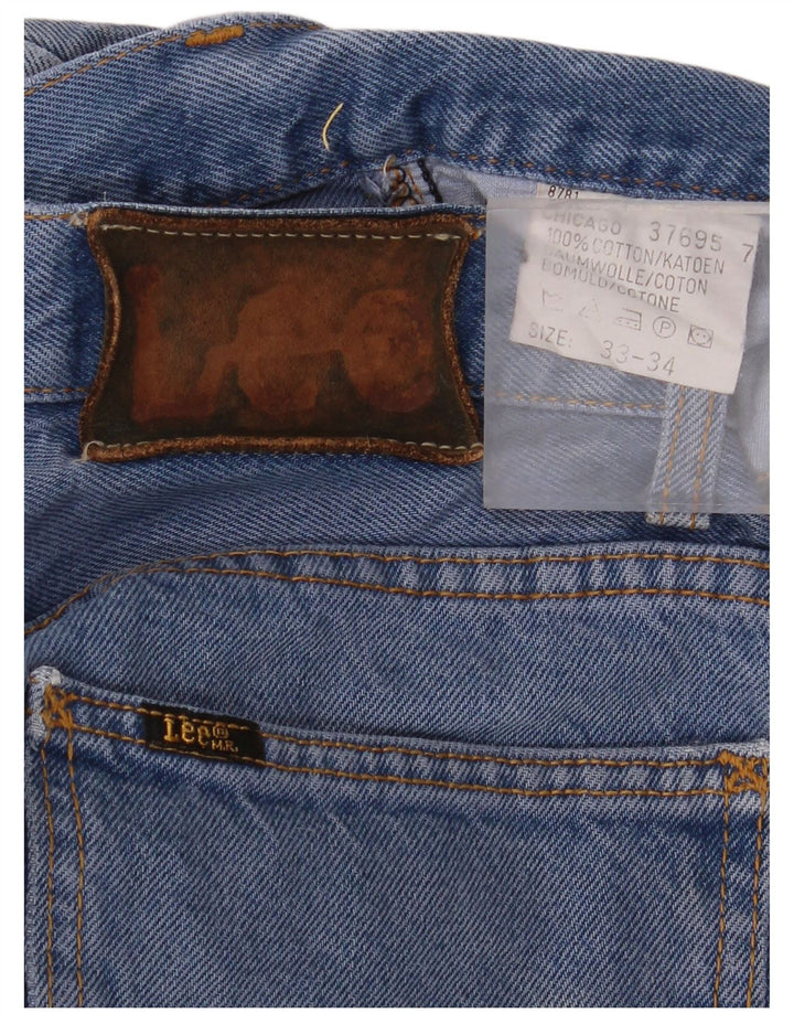 LEE Masculino Chicago Straight Jeans W33 L34 Azul Algodão