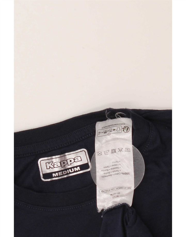 Camiseta gráfica masculina Kappa Top médio algodão azul marinho