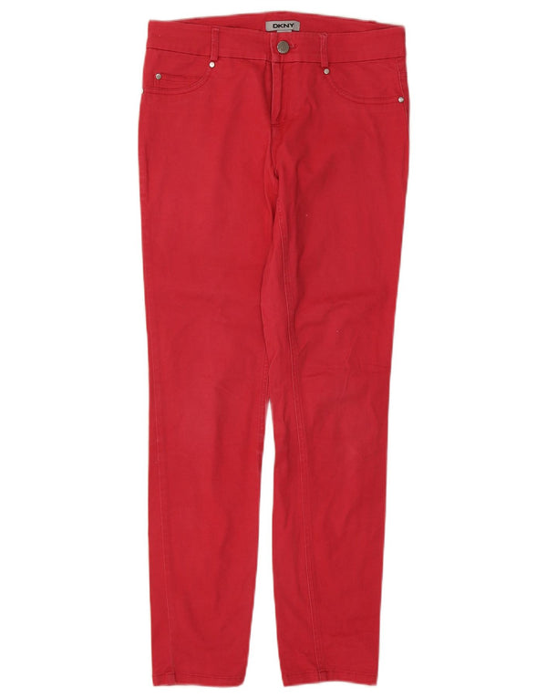 Calça jeans feminina Dkny US 2 XS W28 L28 algodão vermelho