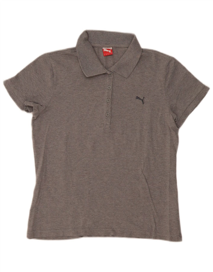 Camisa polo feminina PUMA UK 14 algodão cinza médio