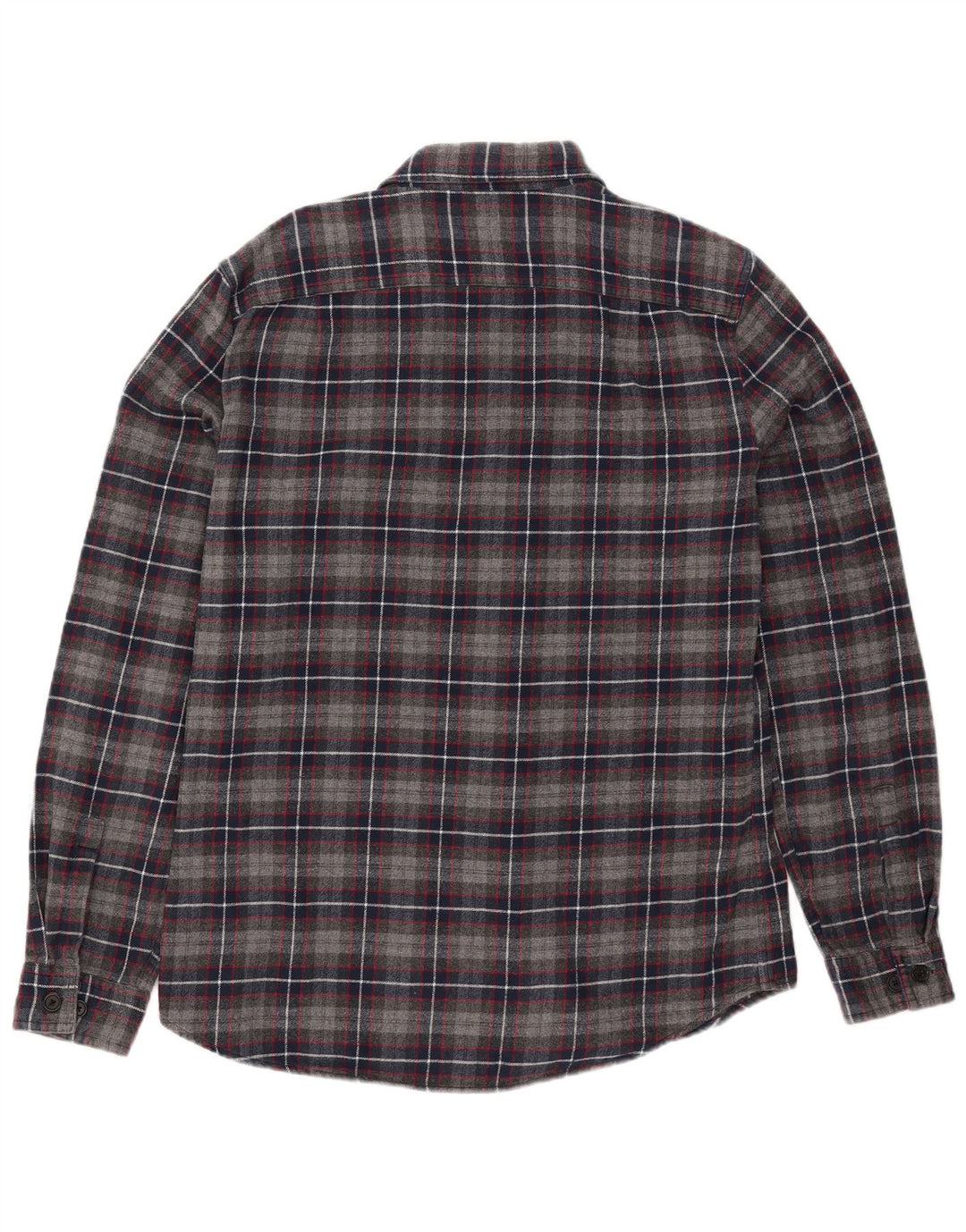 Camisa masculina de flanela BENETTON xadrez cinza médio
