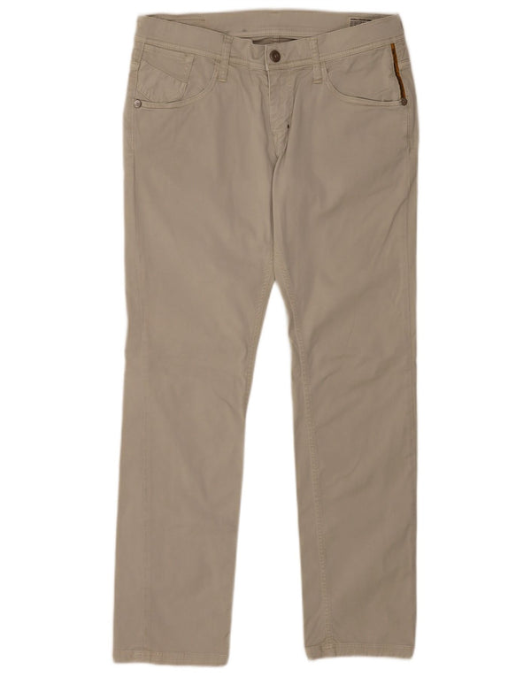 Meltin' Pot Calça masculina reta casual W33 L32 algodão cinza