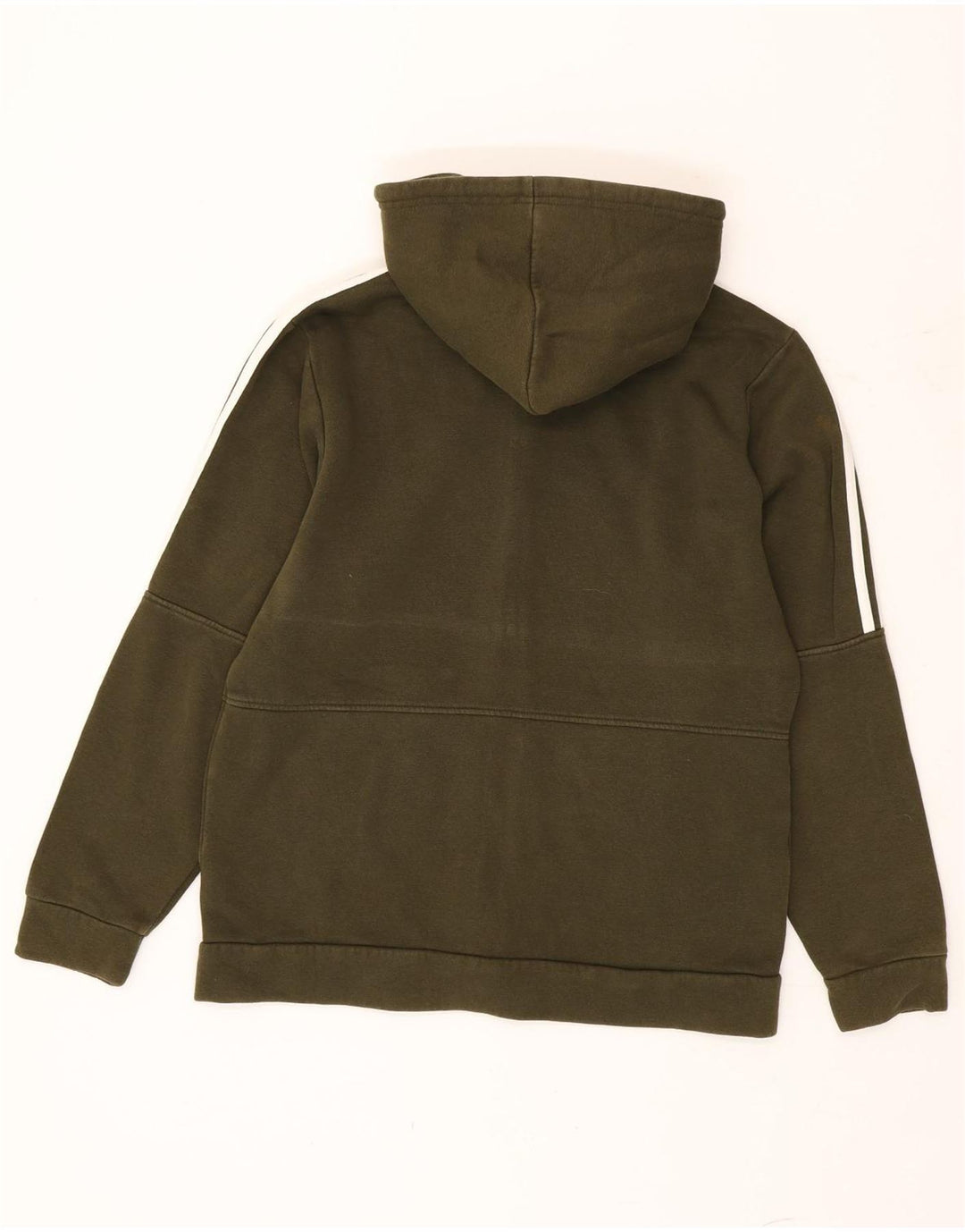 Adidas masculino zip moletom com capuz médio algodão cáqui
