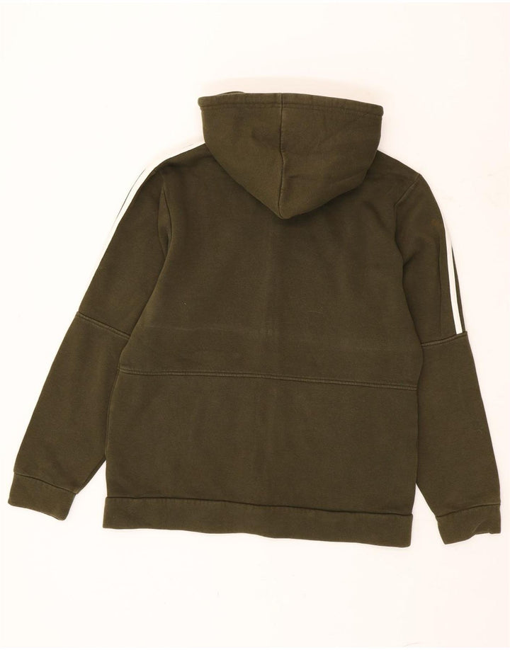 Adidas masculino zip moletom com capuz médio algodão cáqui