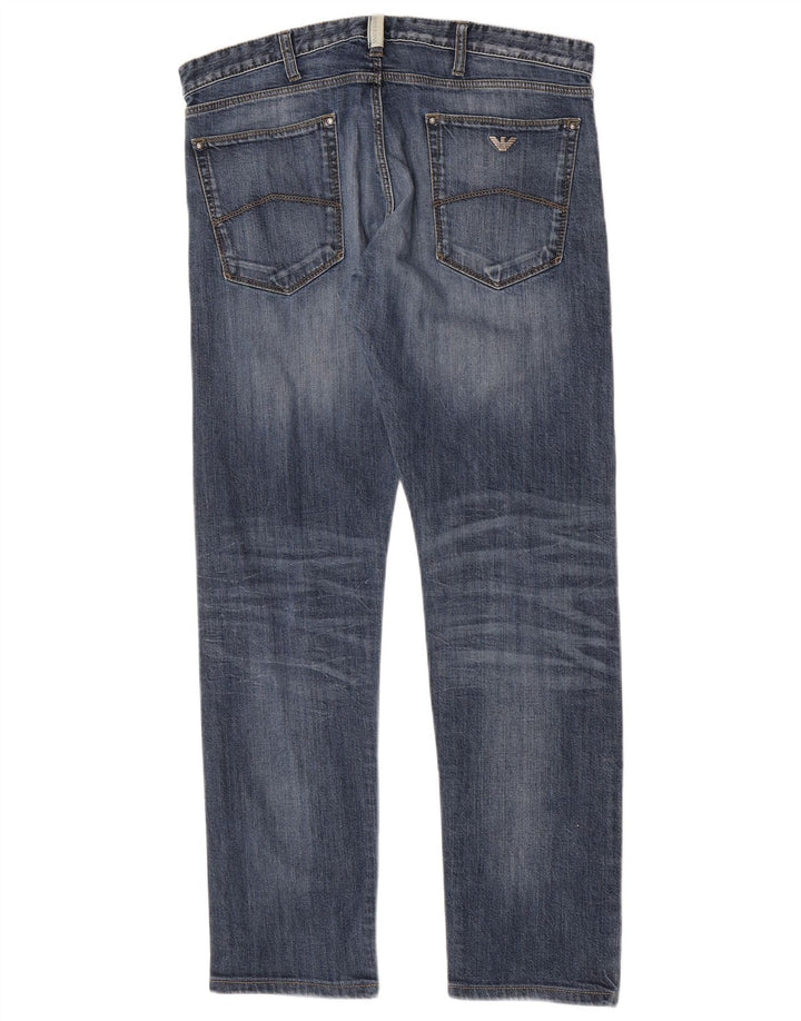 Calça Jeans Slim Feminina Armani W33 L31 Azul Algodão