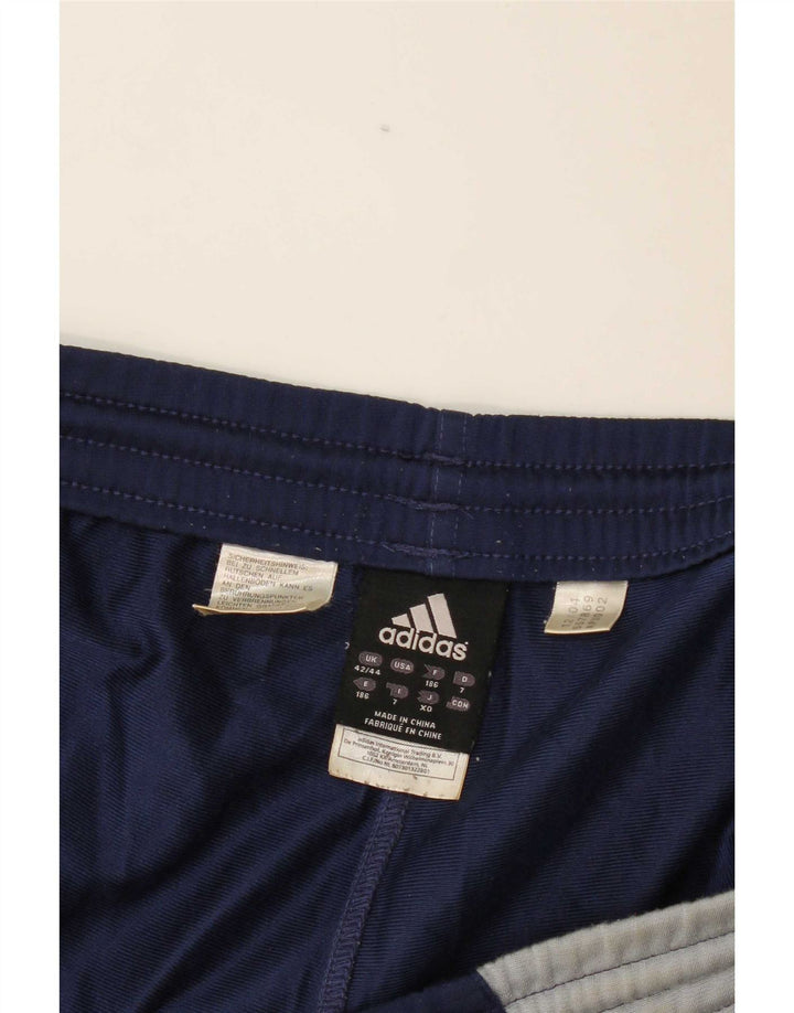Calça de treino masculina Adidas 2XL azul marinho colorblock poliéster