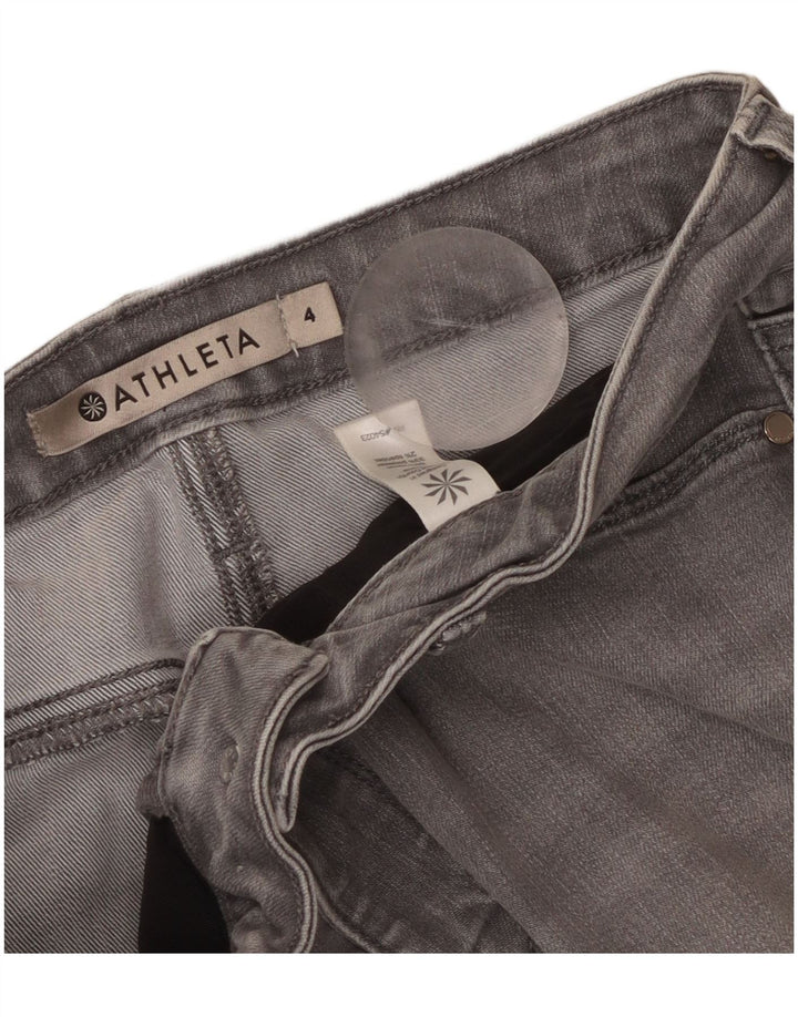 Calça jeans feminina ATHLETA US 4 pequena W30 L29 algodão cinza