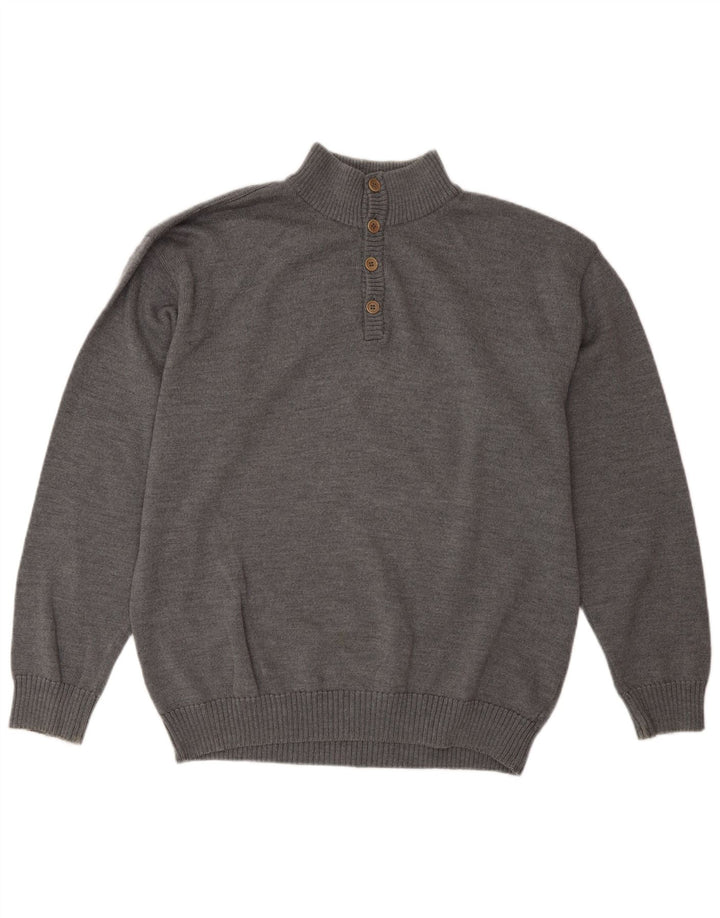 Suéter masculino Sea & Sky com gola redonda e lã cinza grande