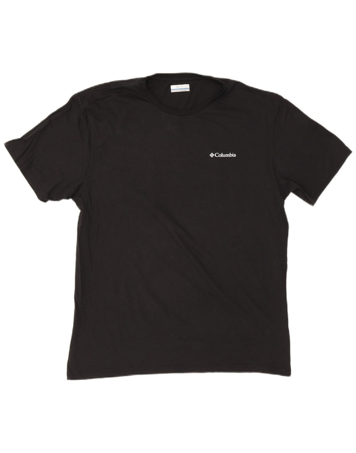 COLUMBIA Mens Graphic T-Shirt Top Large Black Cotton