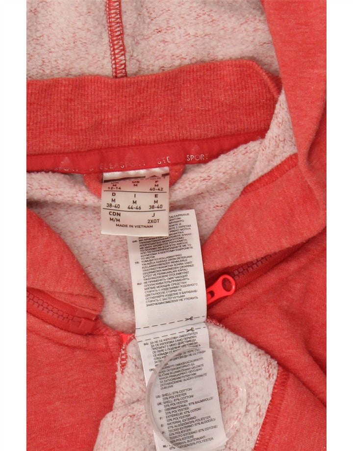 ADIDAS Suéter feminino com capuz e zíper oversized UK 12/14 médio algodão rosa