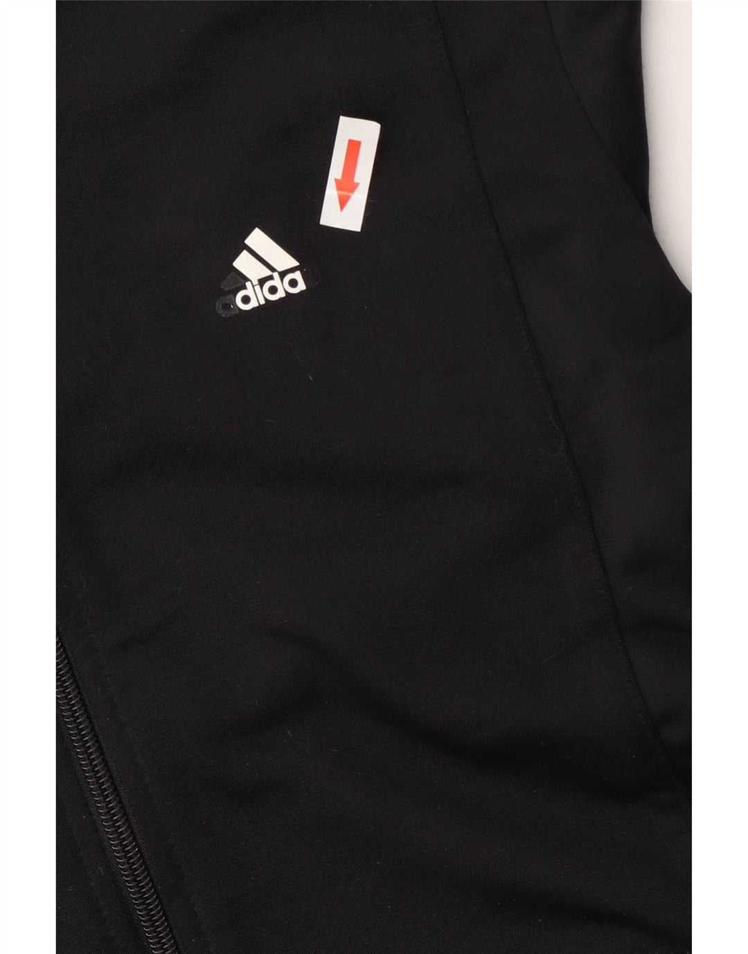 Adidas Womens Tracksuit Top Jacket UK 8/10 Pequeno Poliéster Preto